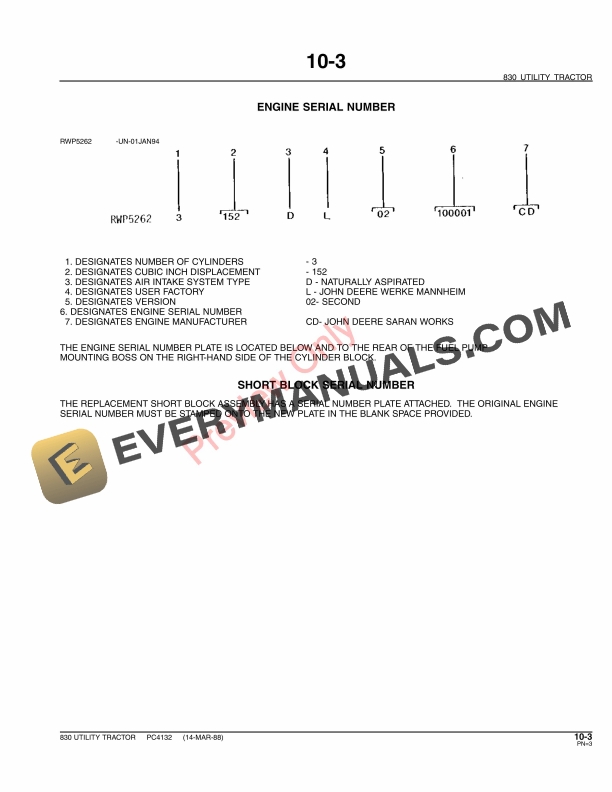 John Deere 830 Utility Tractor Parts Catalog PC4132 11MAY11-5