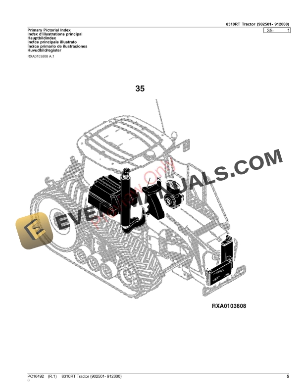 John Deere 8310RT TRACTOR Parts Catalog PC10492 26OCT23 5