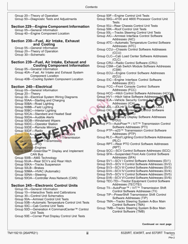 John Deere 8320RT 8345RT and 8370RT 8RT Tractors 912001 Diagnostic Technical Manual TM119219 26APR21 4
