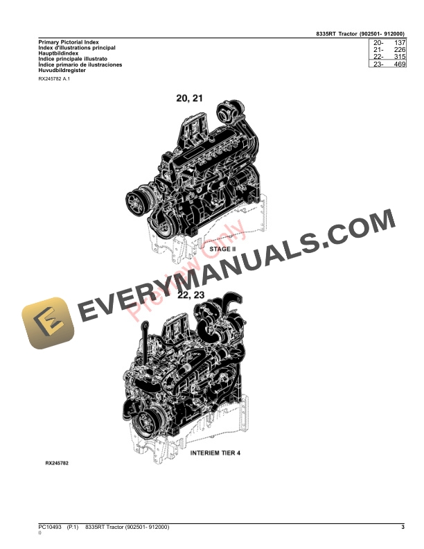 John Deere 8335RT TRACTOR Parts Catalog PC10493 26OCT23 3