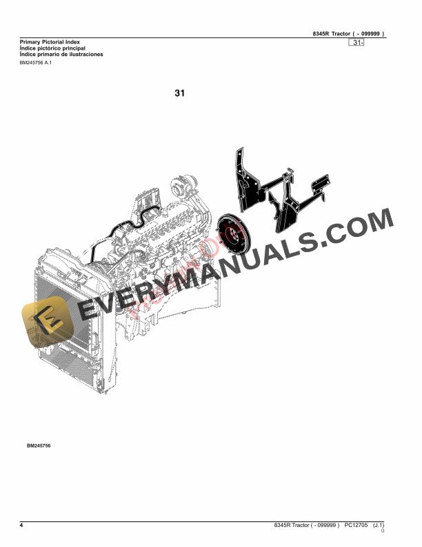 John Deere 8345R Tractor Parts Catalog PC12705 26NOV23-4