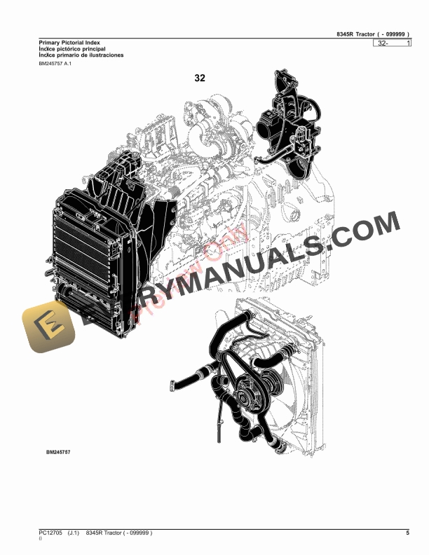John Deere 8345R Tractor Parts Catalog PC12705 26NOV23-5
