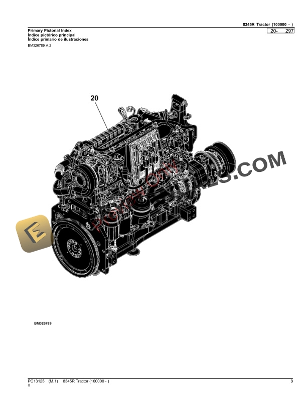 John Deere 8345R Tractor Parts Catalog PC13125 03OCT23-3
