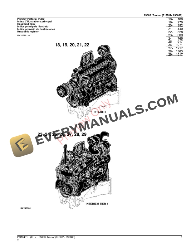 John Deere 8360R TRACTOR Parts Catalog PC10491 28OCT23 3