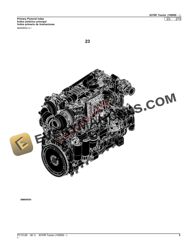 John Deere 8370R Tractor Parts Catalog PC13126 21NOV23-5