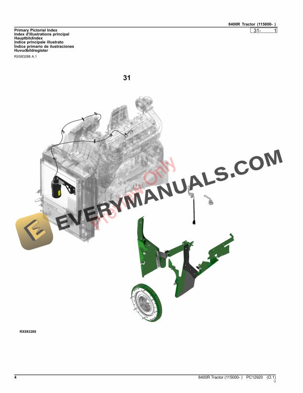 John Deere 8400R Tractor Parts Catalog PC12920 02NOV23 5 John Deere 8400R Tractor Parts Catalog PC12920 02NOV23-4
