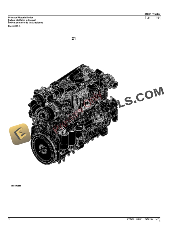 John Deere 8400R Tractor Parts Catalog PC13127 16NOV23-4