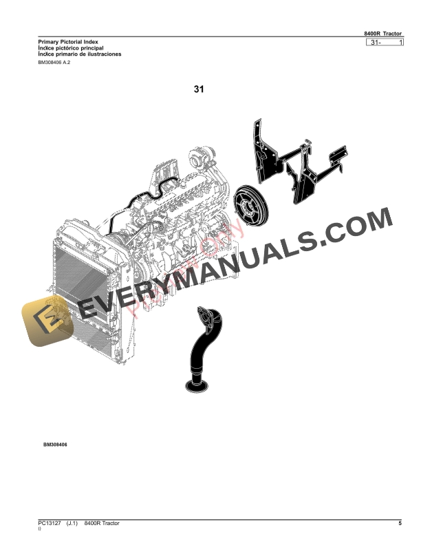 John Deere 8400R Tractor Parts Catalog PC13127 16NOV23-5