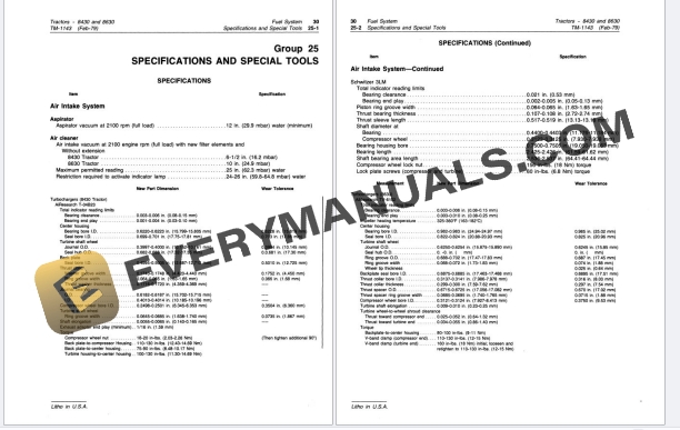 John Deere 8430, 8630 4WD Tractors Technical Manual TM1143 01NOV86 4 John Deere 8430, 8630 4WD Tractors Technical Manual TM1143 01NOV86 - Image 2