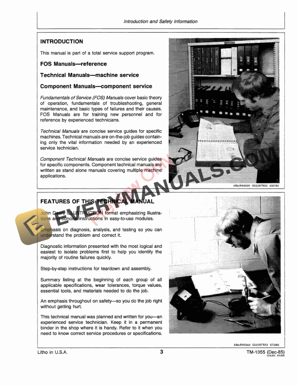 John Deere 8450 and 8650 Tractors Technical Manual TM1355 01MAY86 5