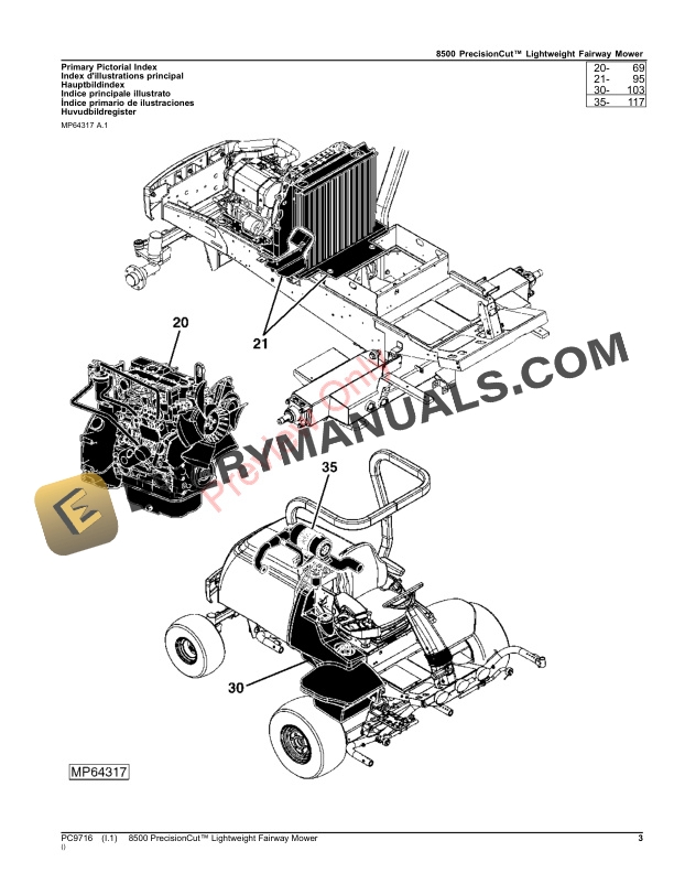 John Deere 8500 PrecisionCut Lightweight Fairway Mower Parts Catalog PC9716 26AUG23 4 John Deere 8500 PrecisionCut Lightweight Fairway Mower Parts Catalog PC9716 26AUG23-3