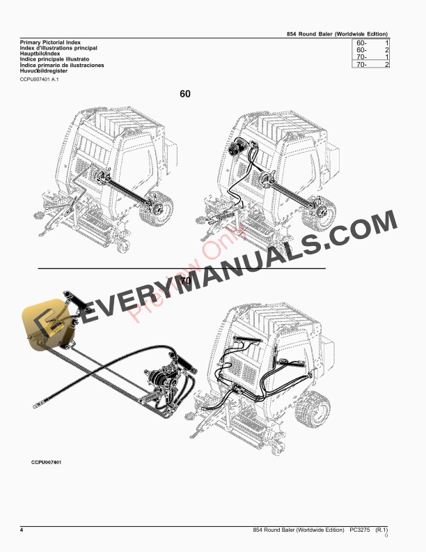 John Deere 854 Round Baler Parts Catalog PC3275 08MAR23-4