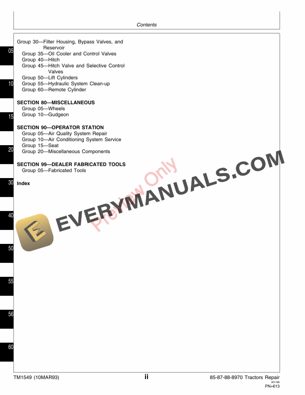 John Deere 8570 8770 8870 and 8970 Tractors Technical Manual TM1549 10MAR93 4