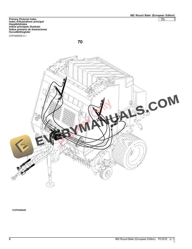 John Deere 862 Round Baler Parts Catalog PC3276 08MAR23-4