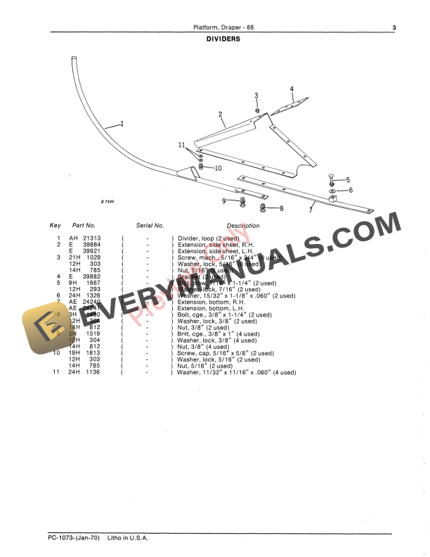 John Deere 88 Draper Platform Parts Catalog PC1073 01JAN70 6 John Deere 88 Draper Platform Parts Catalog PC1073 01JAN70 5