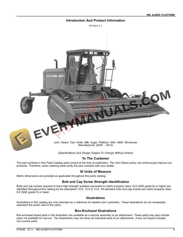 John Deere 896 PLATFORM Parts Catalog PC9446 06AUG23-3