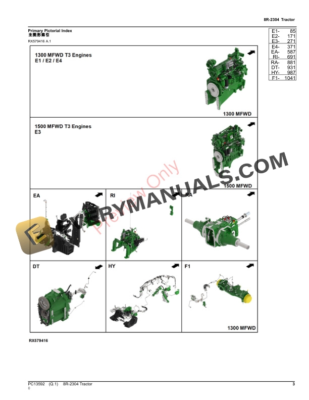 John Deere 8R-2304 Tractor Parts Catalog PC13592 19NOV23 4 John Deere 8R-2304 Tractor Parts Catalog PC13592 19NOV23-3