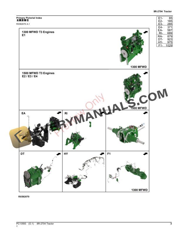 John Deere 8R-2704 Tractor Parts Catalog PC13593 19NOV23-3