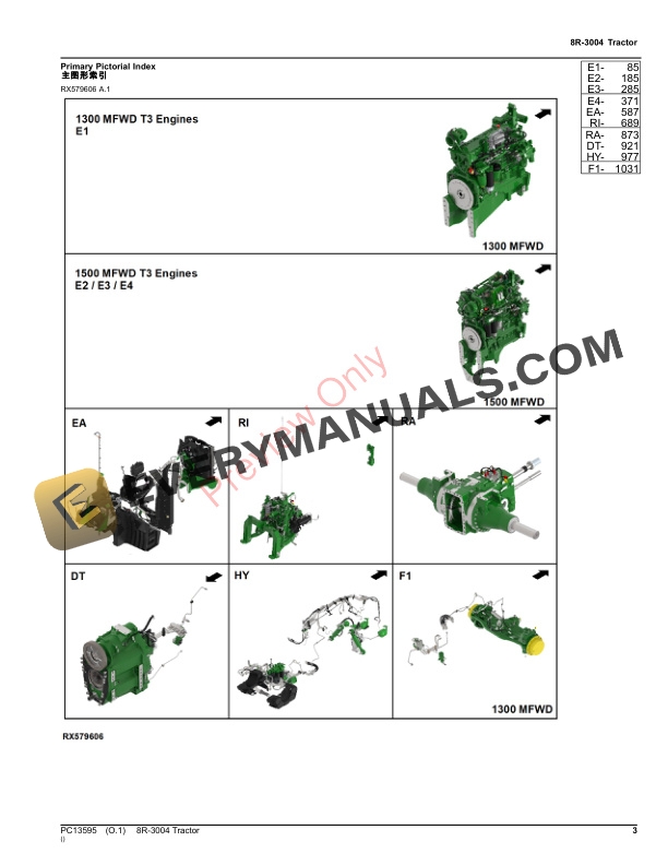 John Deere 8R-3004 Tractor Parts Catalog PC13595 19NOV23-3