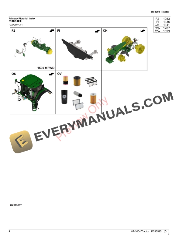 John Deere 8R-3004 Tractor Parts Catalog PC13595 19NOV23-4