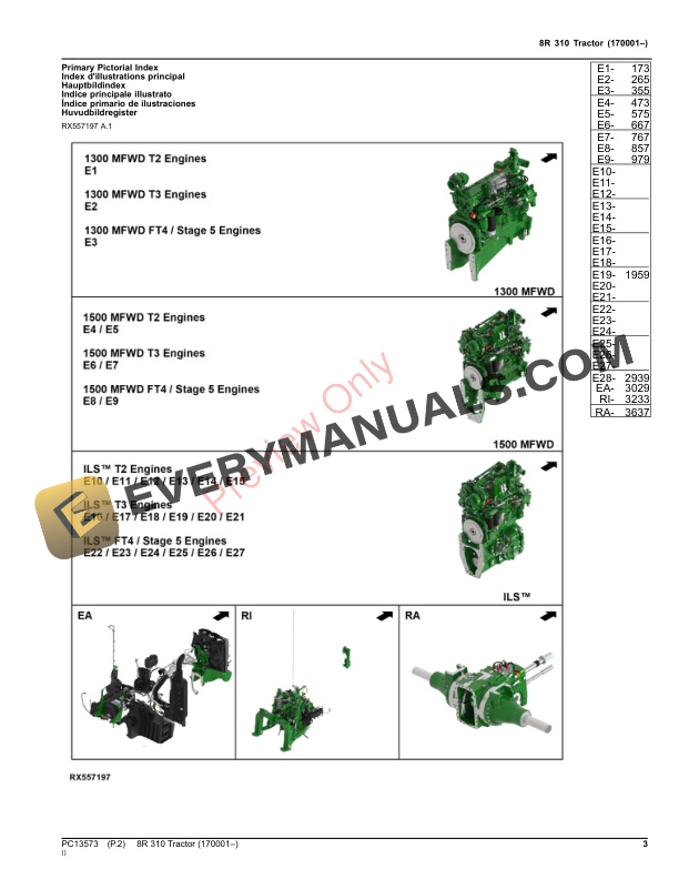 John Deere 8R 310 Tractor Parts Catalog PC13573 06OCT23-3