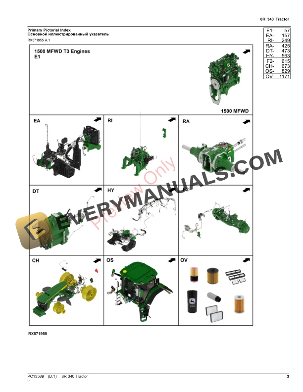 John Deere 8R 340 Tractor Parts Catalog PC13589 16NOV23-3