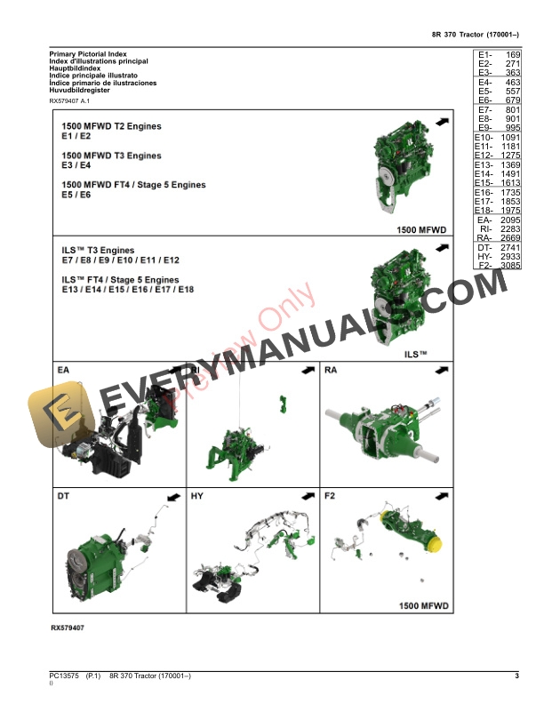 John Deere 8R 370 Tractor Parts Catalog PC13575 06AUG23-3