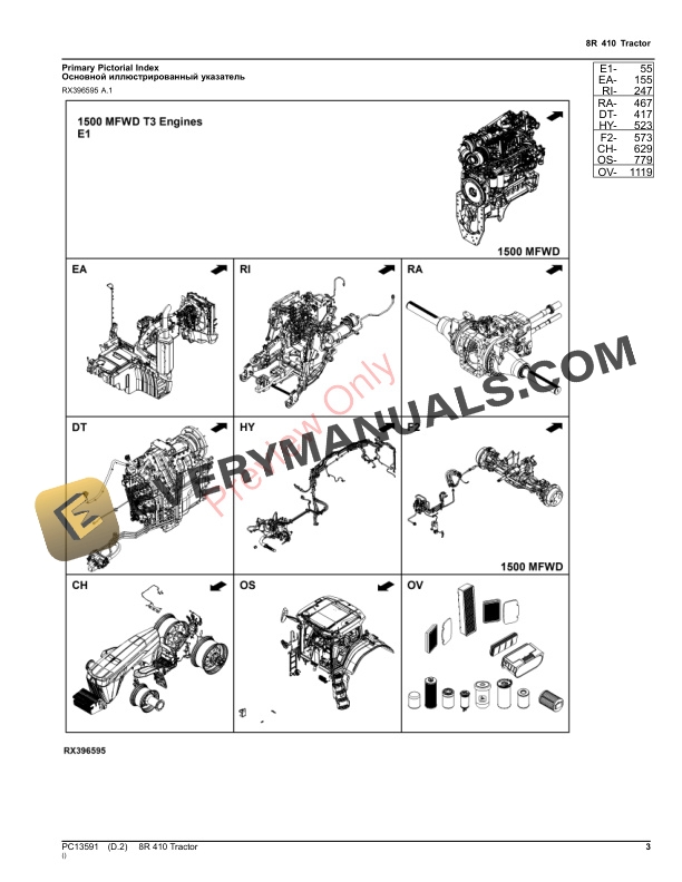 John Deere 8R 410 Tractor Parts Catalog PC13591 19NOV23-3
