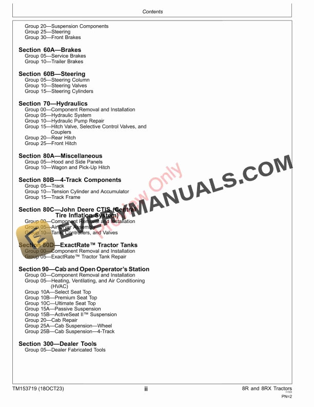 John Deere 8R S. N. 170001— Russia S. N. 070001— 8RX S. N. 801001— Technical Manual TM153719 18OCT23 4