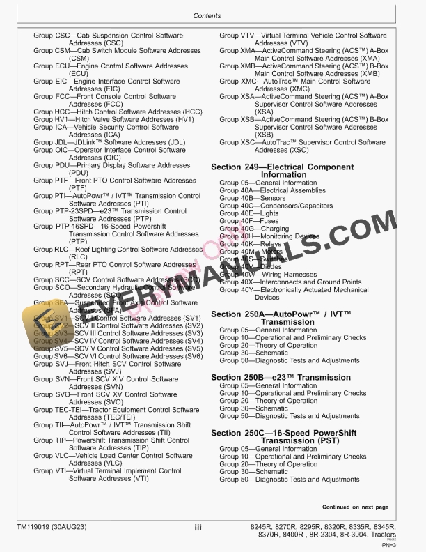John Deere 8R Tractors 090001 119999 Russia 055001 Diagnostic Technical Manual TM119019 30AUG23 5