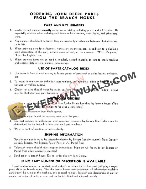 John Deere 8RL, 10RL, 12RL Land Leveler Parts Catalog PC439 01JUL54-4