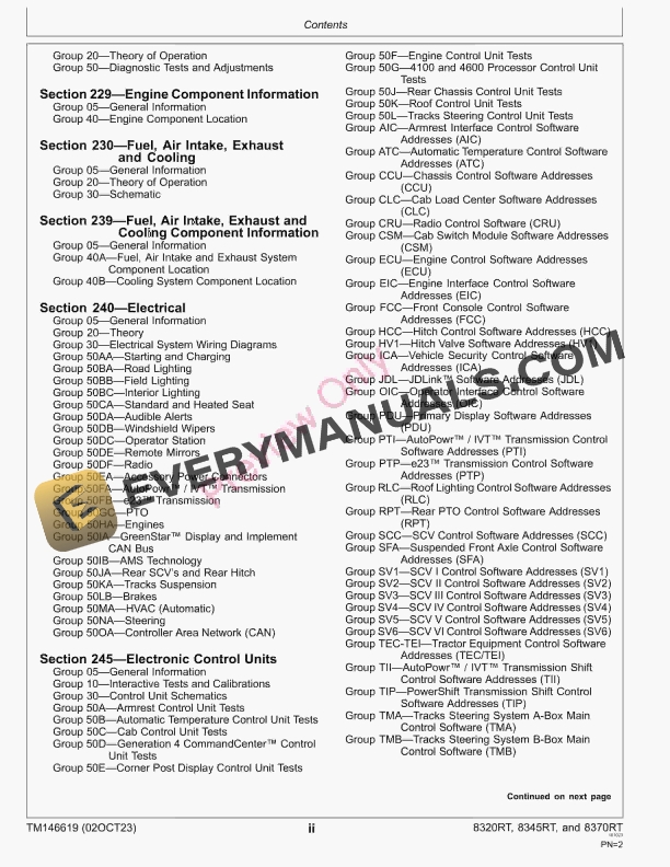 John Deere 8RT TractorsS.N. 917000—920000 Diagnostic Technical Manual TM146619 02OCT23 4
