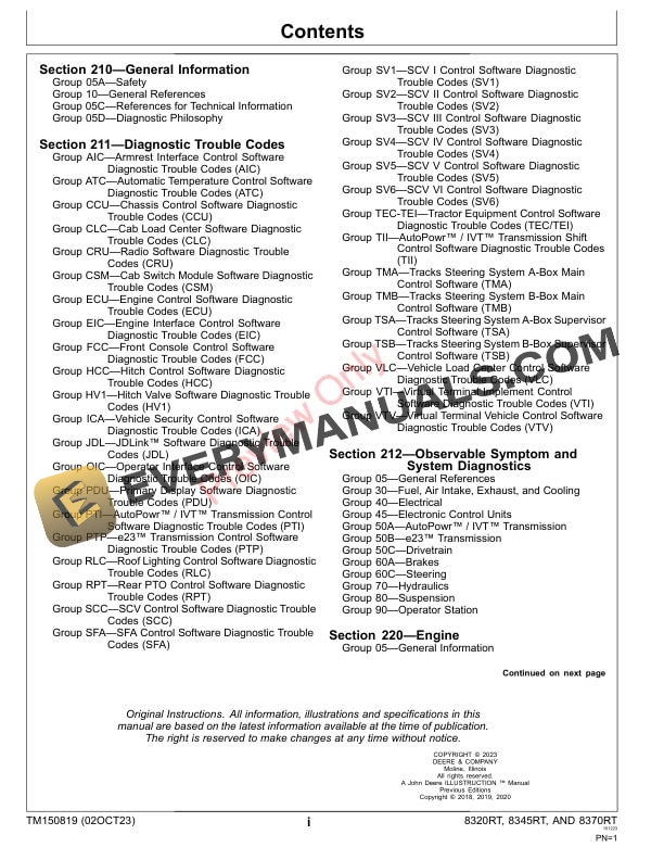 John Deere 8RT TractorsS.N. 920001— Technical Manual TM150819 02OCT23 3