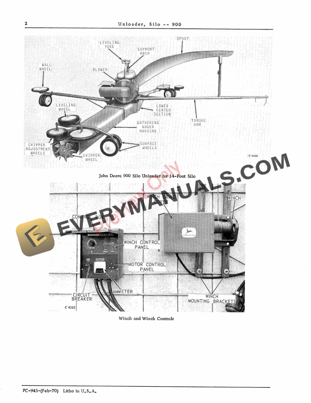 John Deere 900 Silo Unloader Parts Catalog PC943 01FEB70 5 John Deere 900 Silo Unloader Parts Catalog PC943 01FEB70-4