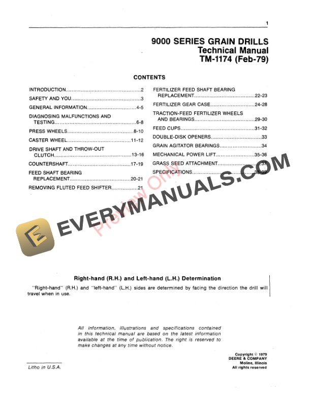 John Deere 9000 Series Grain Drills Technical Manual TM1174 01FEB79 PDF 10 John Deere 9000 Series Grain Drills Technical Manual TM1174 01FEB79 3