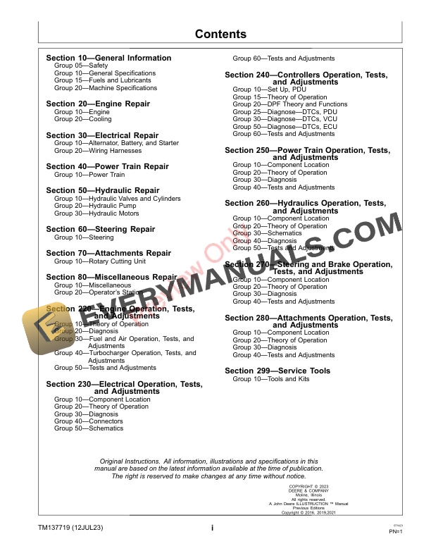 John Deere 9009A TerrainCut Rough Mower 010001 Technical Manual TM137719 12JUL23 3