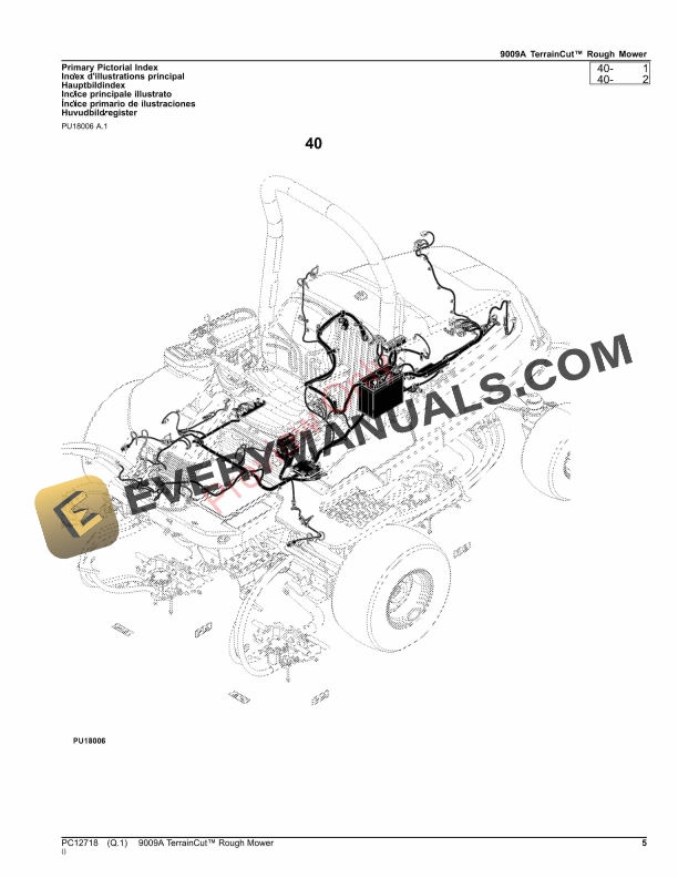 John Deere 9009A TerrainCut Rough Mower Parts Catalog PC12718 12NOV23-5