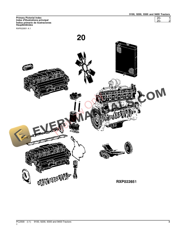 John Deere 9100, 9200, 9300 AND 9400 TRACTORS Parts Catalog PC2500 31AUG23-3
