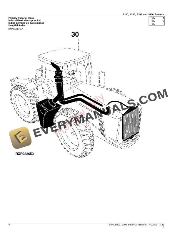 John Deere 9100, 9200, 9300 AND 9400 TRACTORS Parts Catalog PC2500 31AUG23-4