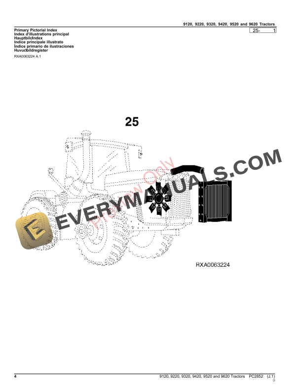 John Deere 9120, 9220, 9320, 9420, 9520 AND 9620 TRACTORS Parts Catalog PC2852 21SEP23 5 John Deere 9120, 9220, 9320, 9420, 9520 AND 9620 TRACTORS Parts Catalog PC2852 21SEP23-4