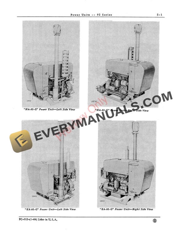 John Deere 92 Series Power Units Parts Catalog PC312 01JAN64-3