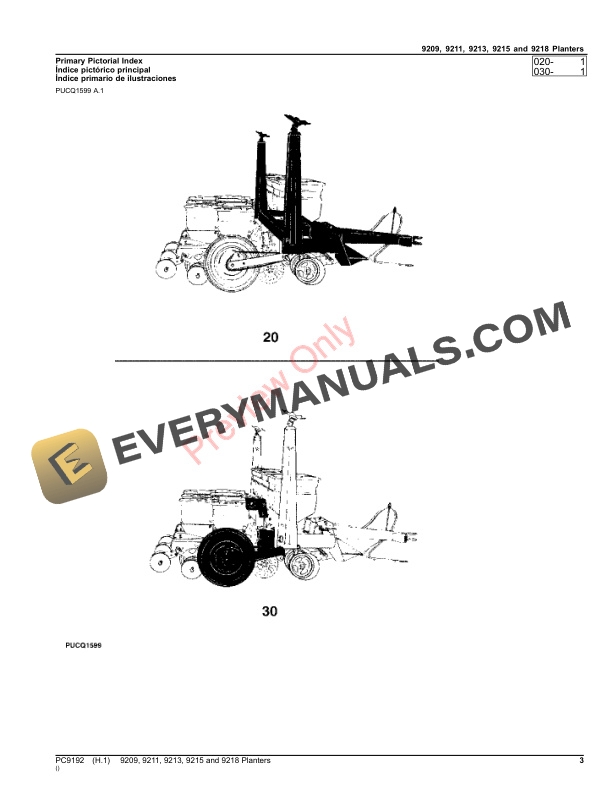 John Deere 9200 Series Planters Parts Catalog PC9192 29AUG22-3