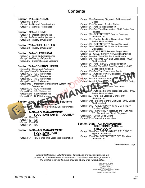 John Deere 9300T and 9400T Tractors Technical Manual TM1784 24JUN19 3
