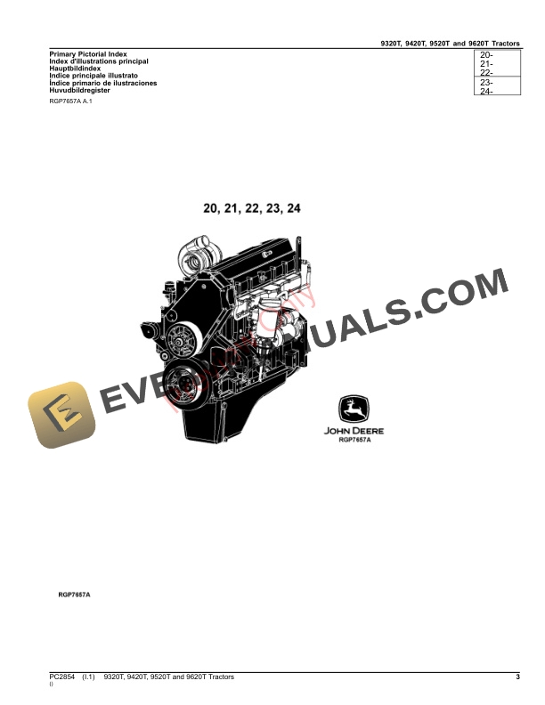 John Deere 9320T, 9420T, 9520T, 9620T TRACTORS Parts Catalog PC2854 17SEP23-3