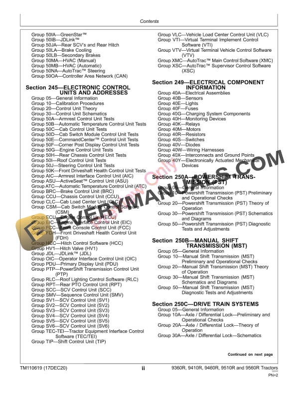 John Deere 9360R 9410R 9460R 9510R and 9560R 9R Tractors Diagnostic Technical Manual TM110619 17DEC20 4