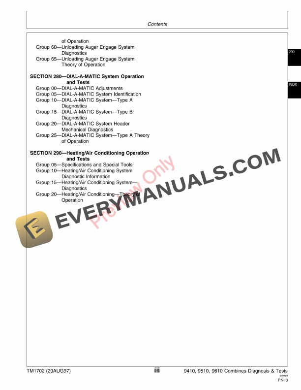 John Deere 9410 9510 9610 Combines Technical Manual TM1702 29AUG97 5