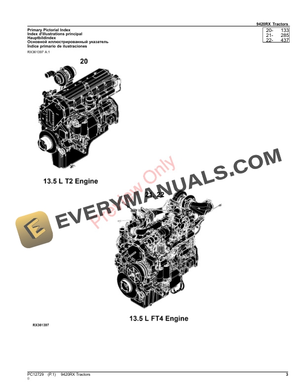 John Deere 9420RX Tractors Parts Catalog PC12729 12NOV23-3