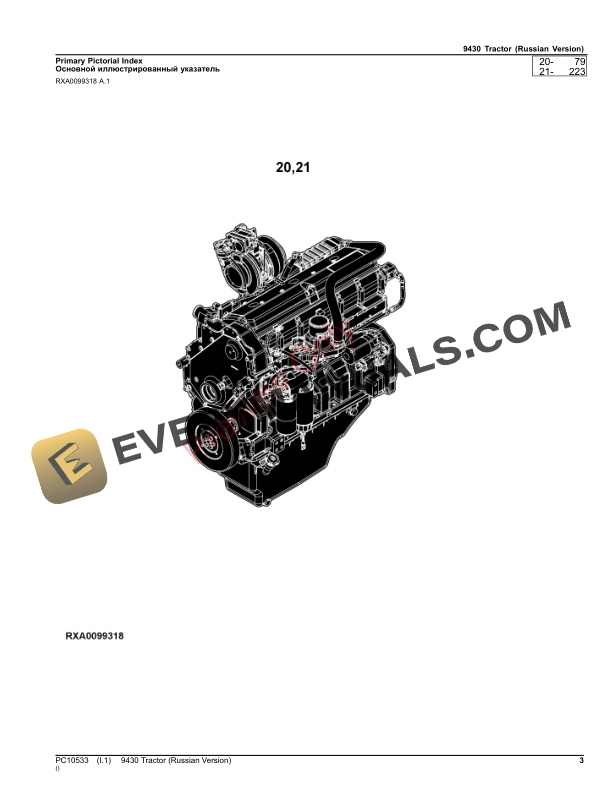 John Deere 9430 TRACTOR RUSSIAN VERSION Parts Catalog PC10533 28OCT23 3