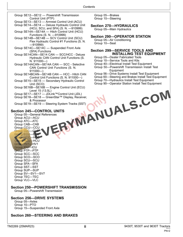 John Deere 9430T 9530T and 9630T Tractors Diagnostic Technical Manual TM2269 25MAR23 4