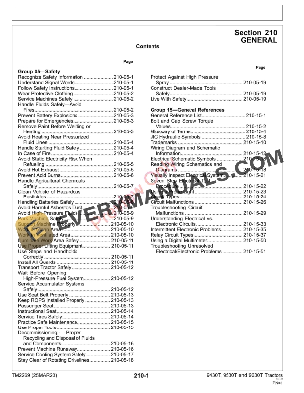 John Deere 9430T 9530T and 9630T Tractors Diagnostic Technical Manual TM2269 25MAR23 5